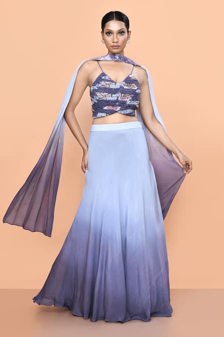Sayisha Blue & Purple Ombre Lehenga Set 
