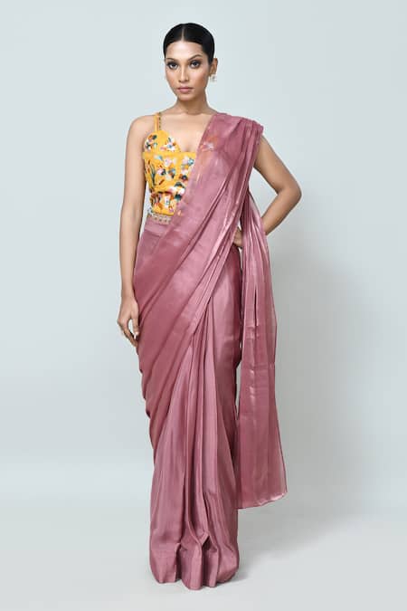 Sayisha Pre-Draped Saree With Floral  Embellished Blouse 