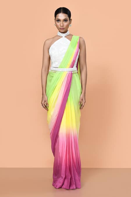 Sayisha Draped Saree With Embellished Blouse 