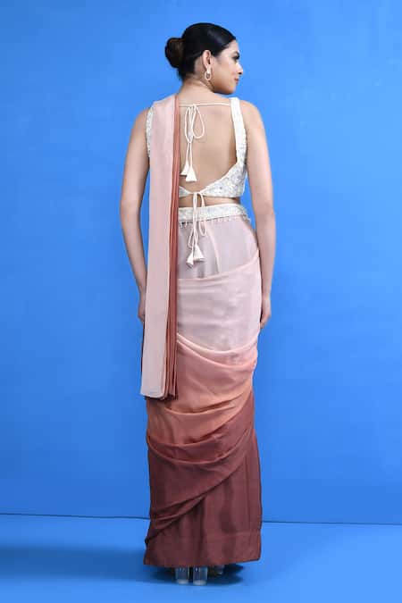 Sayisha Ombre Draped Saree With Blouse 