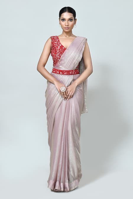 Sayisha Shimmer Pre-Draped Saree With Blouse 