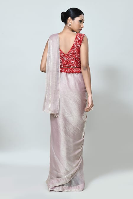 Sayisha Shimmer Pre-Draped Saree With Blouse 