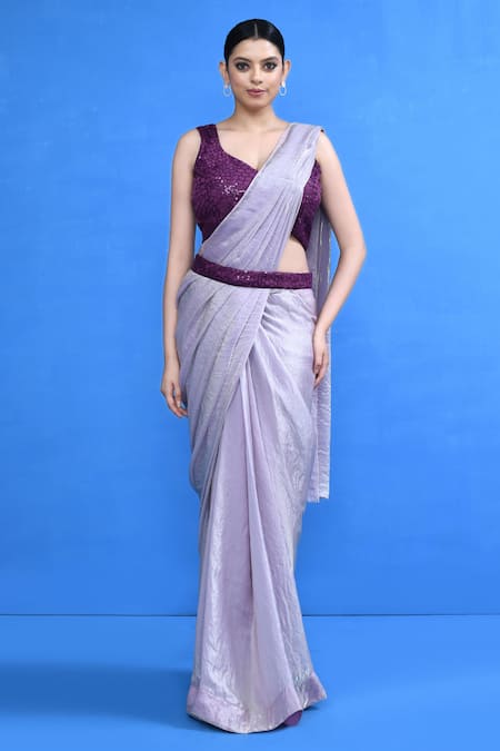 Sayisha Shimmer Pre-Draped Saree With Blouse 