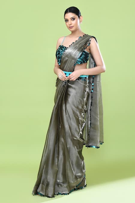 Sayisha Pre-Draped Saree With Embellished Blouse 