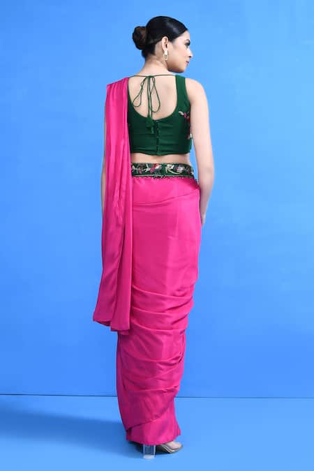 Sayisha Pre-Draped Saree With Embroidered Blouse 