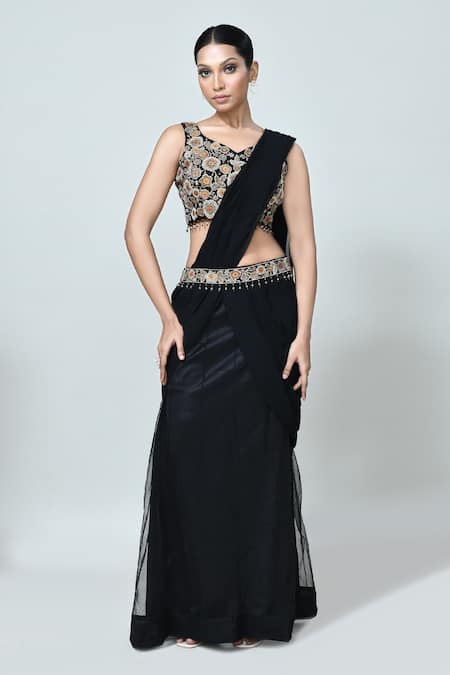 Sayisha Pre-Draped Saree With Embroidered Blouse 