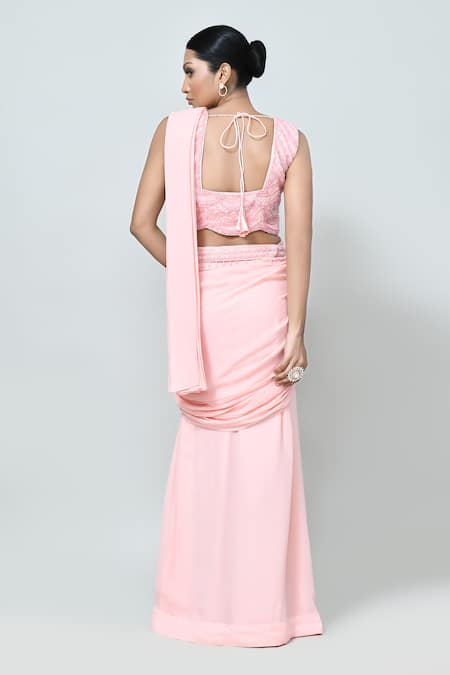 Sayisha Pre-Draped Saree With Embroidered Blouse 