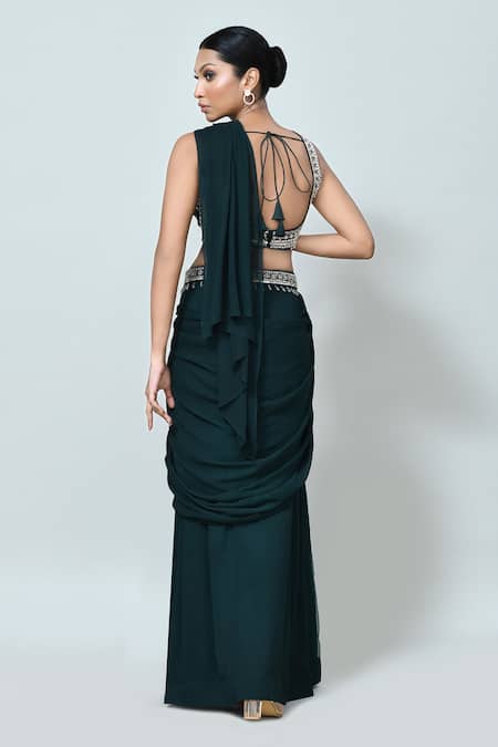 Sayisha Pre-Draped Saree With Embellished Blouse 