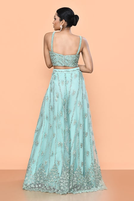 Sayisha Floret Embroidered Palazzo & Top Set 