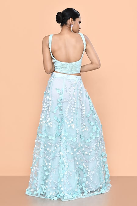 Sayisha Floral Applique Palazzo & Top Set 