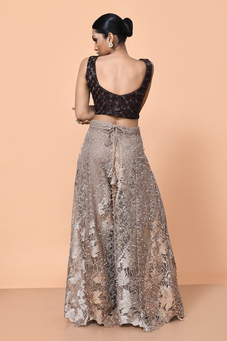 Sayisha Embellished Palazzo & Crop Top Set 