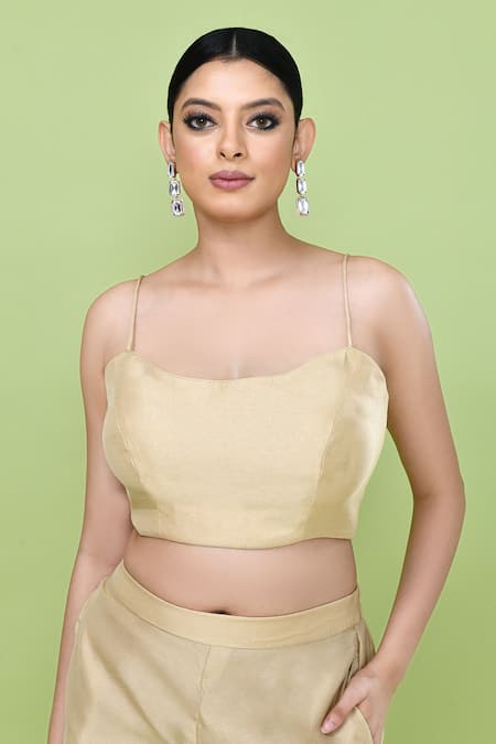 Sayisha_Beige Silk Open , Sweetheart Cutwork Cape And Pant Set _Online_at_Aza_Fashions