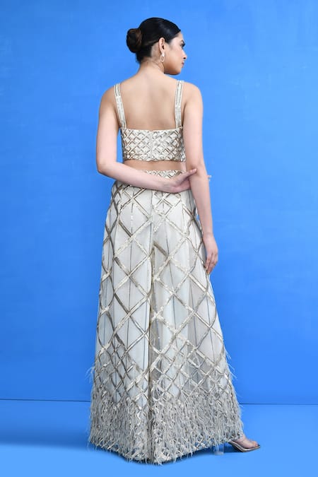 Sayisha Embellished Palazzo & Crop Top Set 