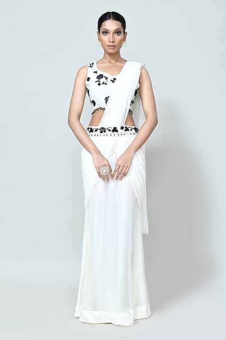 Sayisha Pre-Draped Saree With Embroidered Blouse 