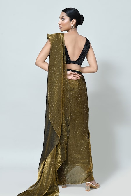 Sayisha Pre-Draped Saree With Embellished Blouse 