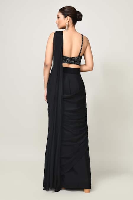 Sayisha Pre-Draped Saree With Zari Work Blouse 