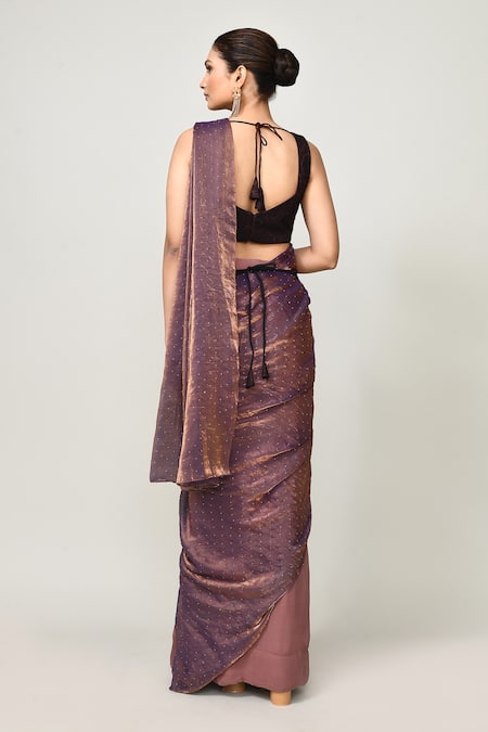 Sayisha Pre-Draped Saree With Floral Woven Blouse 