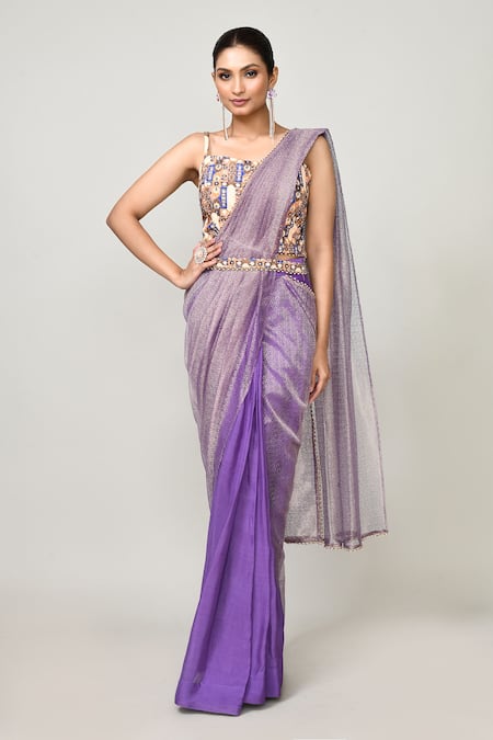 Sayisha Draped Saree With Multicolor Blouse 
