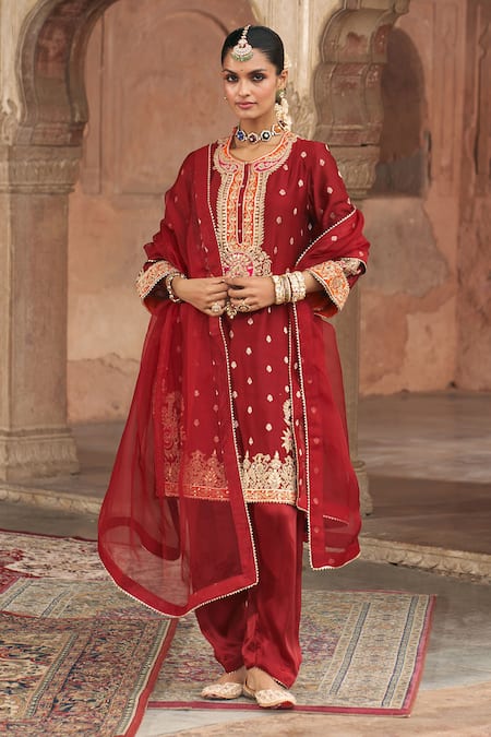 Sheetal Batra Anila Chanderi Banarasi Tilla & Gota Patti Kurta Set