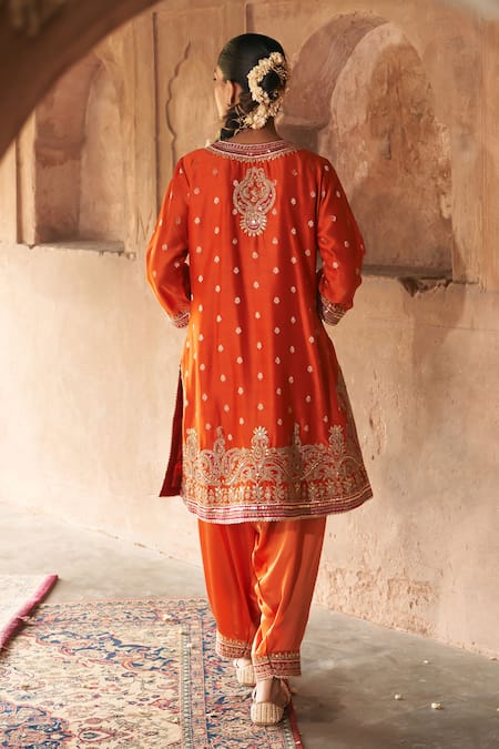 Sheetal Batra Farhana Banarasi Silk Tilla & Gota Patti Kurta Set