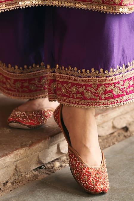 Sheetal Batra Purple Chanderi , Organza Sobia Kashmiri Tilla And Kurta Set at Aza Fashions Sheetal Batra_Purple Chanderi , Organza Sobia Kashmiri Tilla And Kurta Set _at_Aza_Fashions