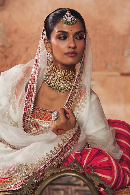 Sheetal Batra Ivory Chanderi , Organza Samreen Banarasi Tilla Kurta Sharara Set Online at Aza Fashions Sheetal Batra_Ivory Chanderi , Organza Samreen Banarasi Tilla Kurta Sharara Set _Online_at_Aza_Fashions