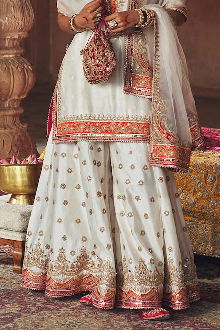 Buy Sheetal Batra Ivory Chanderi , Organza Samreen Banarasi Tilla Kurta Sharara Set Online at Aza Fashions Buy_Sheetal Batra_Ivory Chanderi , Organza Samreen Banarasi Tilla Kurta Sharara Set _Online_at_Aza_Fashions