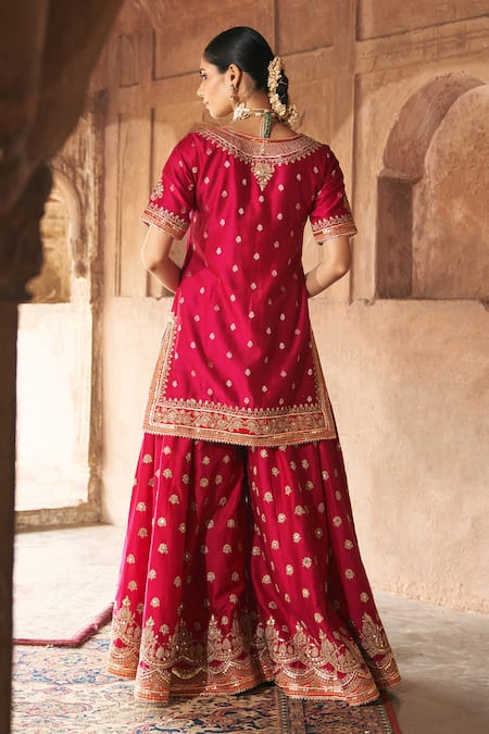 Sheetal Batra Samreen Banarasi Tilla & Gota Patti Kurta Sharara Set 