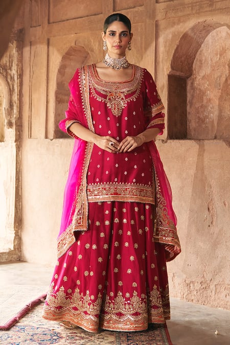 Sheetal Batra Samreen Banarasi Tilla & Gota Patti Kurta Sharara Set 