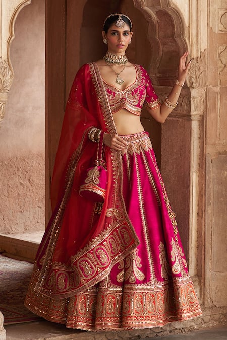 Sheetal Batra Amara Kashmiri Tilla & Gota Patti Embroidered Lehenga Set 