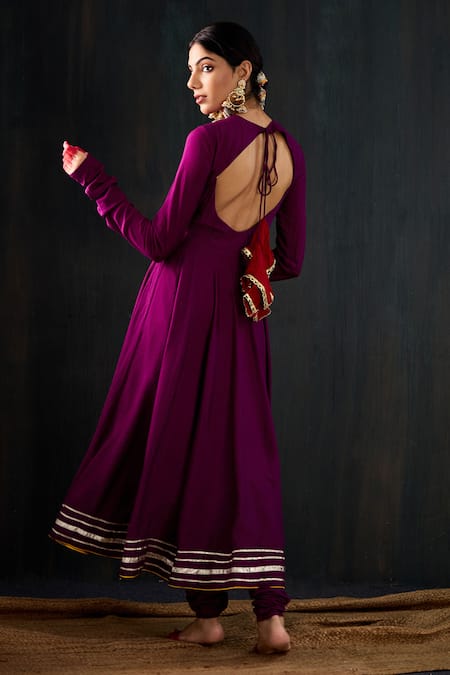 Tuli Satrangi Gota Work Anarkali Churidar Set 