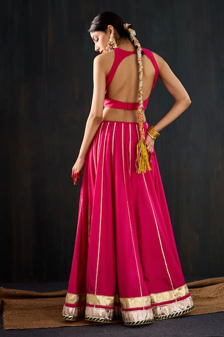 Tuli Morani Gota Work Lehenga Set  