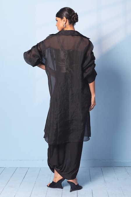 Vishwa By Pinki Sinha Brocade Corset Top, Draped Skirt & Jacket 