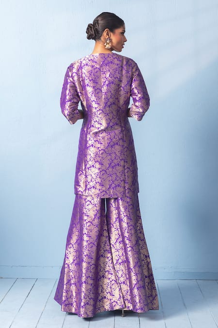 Vishwa By Pinki Sinha Shikargah Banarsi Silk Kurta Sharara Set 