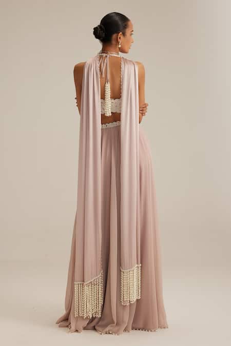 Vvani By Vani Vats Embroidered Blouse & Skirt Set 