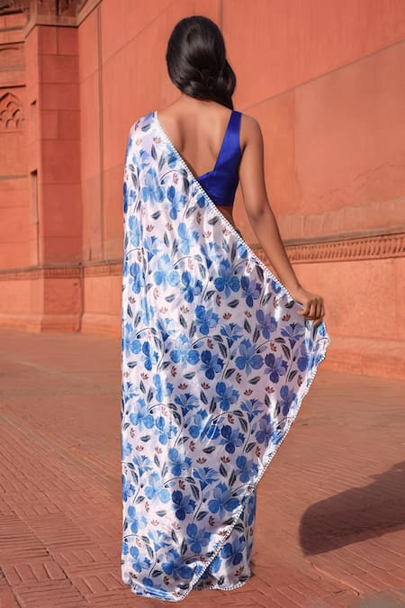 Naintara Bajaj Floral Print Pre-Draped Saree With Blouse 