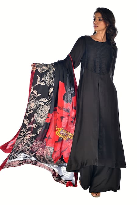 ISADAA BY ROTNA DUTT Digital Printed Kurta, Palazzo & Dupatta Set 
