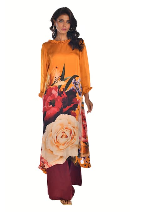 ISADAA BY ROTNA DUTT Digital Floral Print Kurta & Palazzo Set 