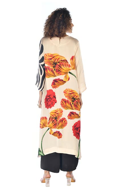 ISADAA BY ROTNA DUTT Digital Printed Tulip & Abstract Kurta Palazzo 