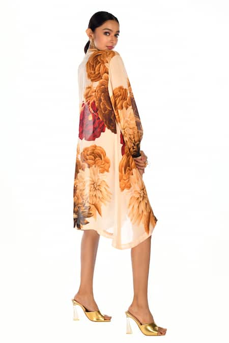 ISADAA BY ROTNA DUTT Digital Printed Ruffled Shirt Dress 