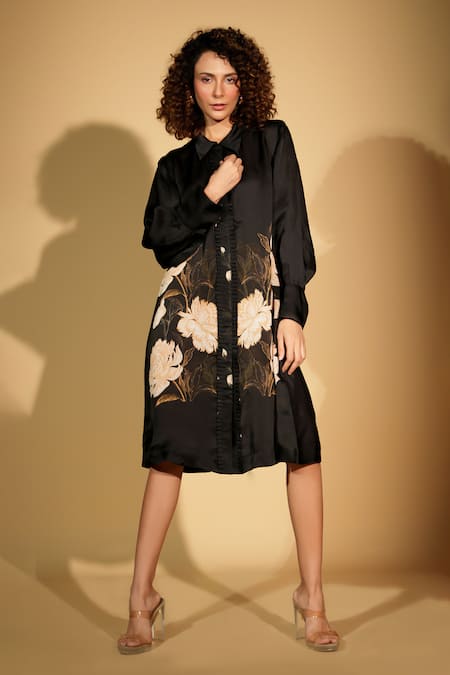 ISADAA BY ROTNA DUTT Digital Printed Floral Shirt Dress 