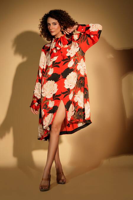 ISADAA BY ROTNA DUTT Digital Printed Floral Shirt Dress 