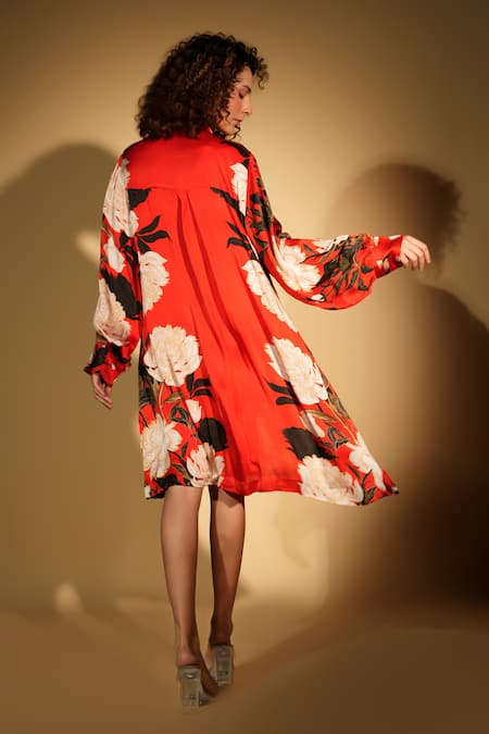 ISADAA BY ROTNA DUTT Digital Printed Floral Shirt Dress 