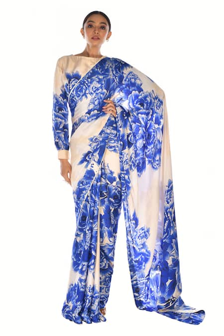 ISADAA BY ROTNA DUTT Digital Printed Saree With Satin Border 