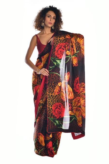 ISADAA BY ROTNA DUTT Digital Printed Saree With Satin Border 
