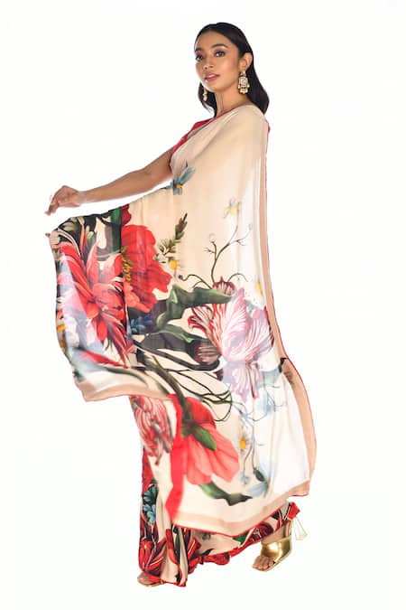 ISADAA BY ROTNA DUTT Digital Printed Saree With Satin Border 