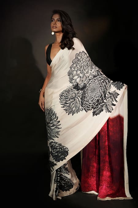 ISADAA BY ROTNA DUTT Digital Printed Saree With Satin Border 
