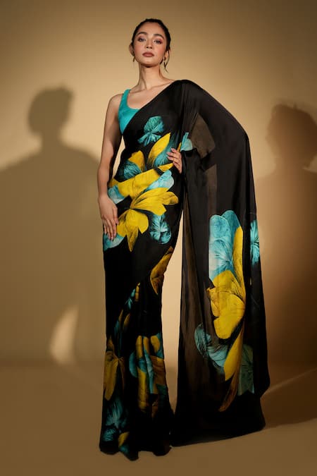 ISADAA BY ROTNA DUTT Digital Printed Saree With Satin Border 
