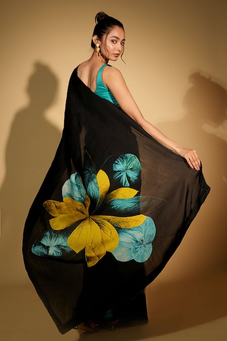 ISADAA BY ROTNA DUTT Digital Printed Saree With Satin Border 