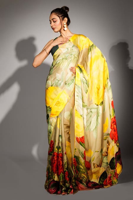 ISADAA BY ROTNA DUTT Digital Printed Saree With Unstitched Blouse 